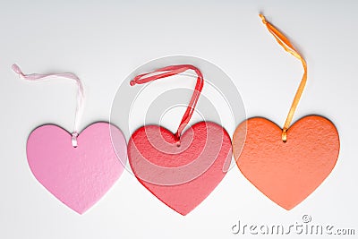 Three Valentine hearts Stock Photo