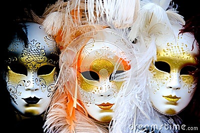 Three Venetian masks Stock Photo