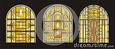 Vintage Stained Glass Windows Stock Photo