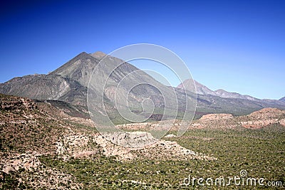 Three virgins volcanoes near santa rosalia in baja california sur I Stock Photo