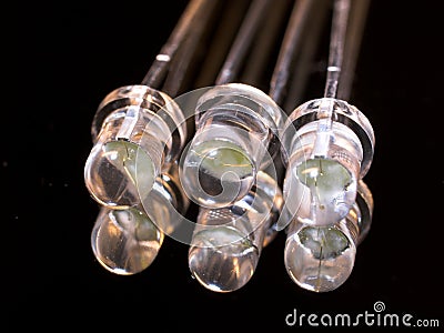 Three water clear diodes Stock Photo