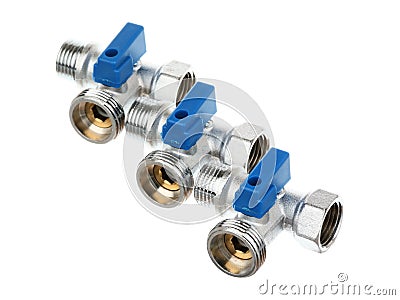 Three water valve Stock Photo