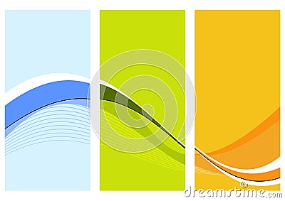 Three wavy columns Vector Illustration