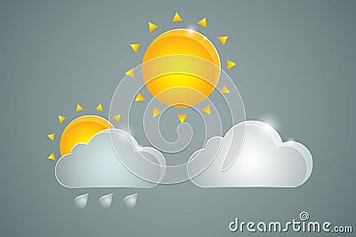 Three weather icons Vector Illustration