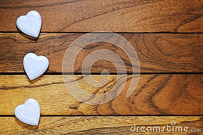 Three white hearts misaligned Stock Photo