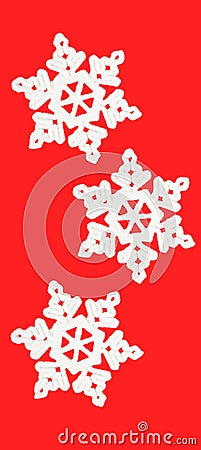 Three white snowflake Stock Photo