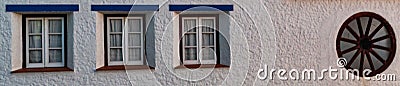 Three windows typicall house Stock Photo