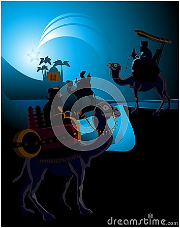 Three wise men Vector Illustration