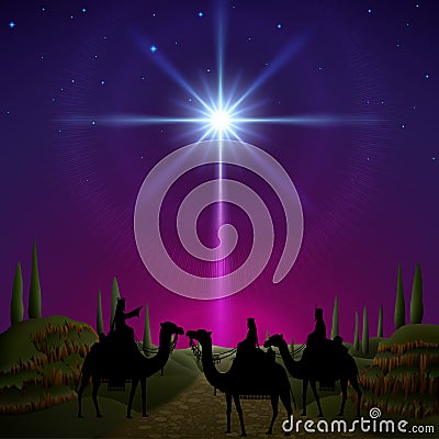 Three wise men Vector Illustration