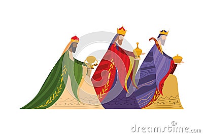 Three wise men of happy epiphany day vector design Vector Illustration