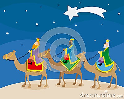 The three wise men of orient Vector Illustration