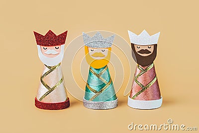 The three wise men. Concept for Dia de Reyes Magos day. Three Wise Men Stock Photo