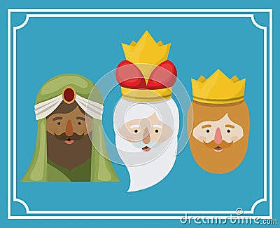 The three wisemen cartoon design Vector Illustration