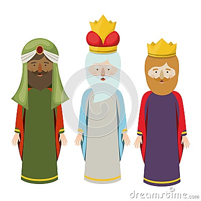 The three wisemen cartoon design Vector Illustration