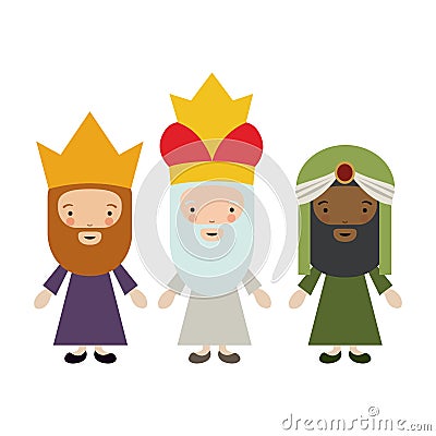 The three wisemen cartoon design Vector Illustration