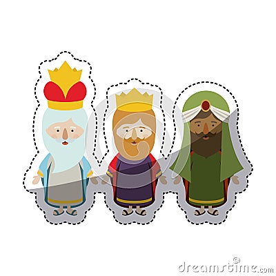 The three wisemen cartoon design Vector Illustration