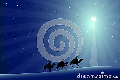 Three Wisemen & Star-Vector Vector Illustration