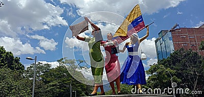 Three woman for liberty Editorial Stock Photo