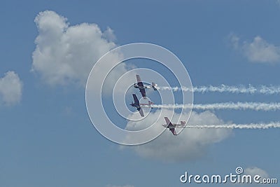 Propeller fighter planes Stock Photo