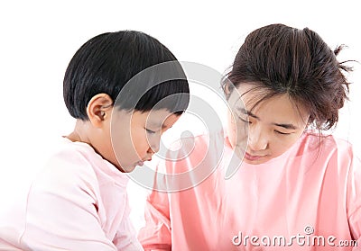 Three year olds and young mothers Stock Photo