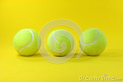 Three yellow balls Stock Photo