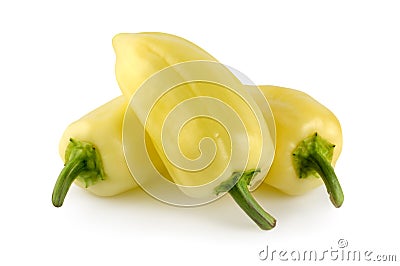 Three yellow bell pepper Stock Photo