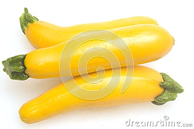 Three yellow zucchini squash Stock Photo