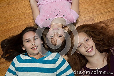 Three young girls Stock Photo