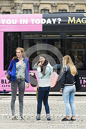 Three young women Editorial Stock Photo