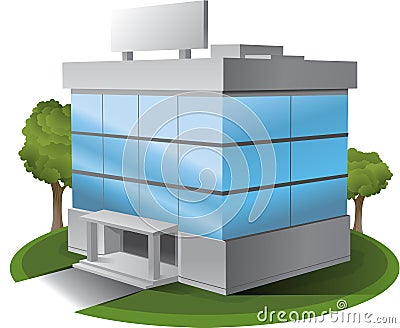 ThreeD Vector office building illustration Vector Illustration