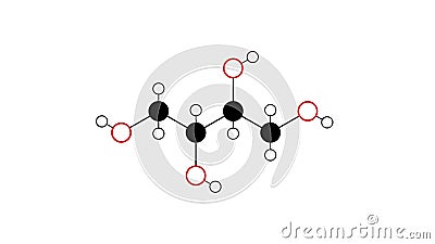 threitol molecule, structural chemical formula, ball-and-stick model, isolated image sugar alcohol Stock Photo