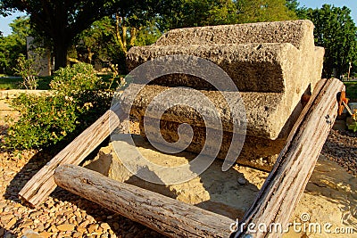 Threshing stone Stock Photo