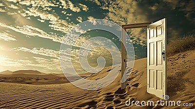 Threshold of Possibilities: Desert's Open Door Stock Photo