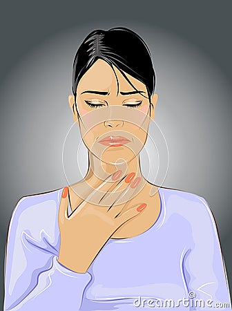 Throat ache Vector Illustration