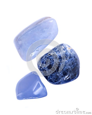 Throat chakra healing tumbled crystal set, Stock Photo