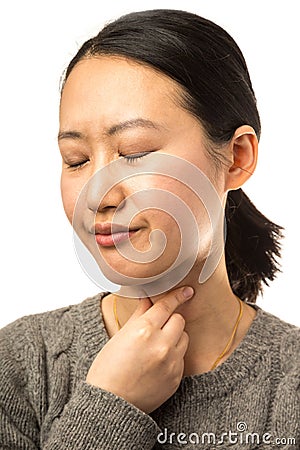 Throat pain Stock Photo