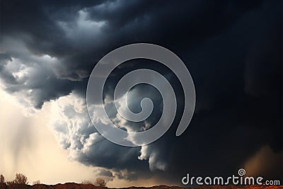 In the throes of transformation, stormy weather and ominous clouds Stock Photo