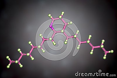 Thromboxane molecule, a lipid eicosanoid Cartoon Illustration