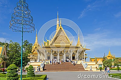 The Throne Hall of the royal palace in Phnom Penh, Cambodia Editorial Stock Photo