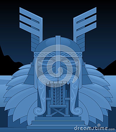 Throne of Odin Cartoon Illustration