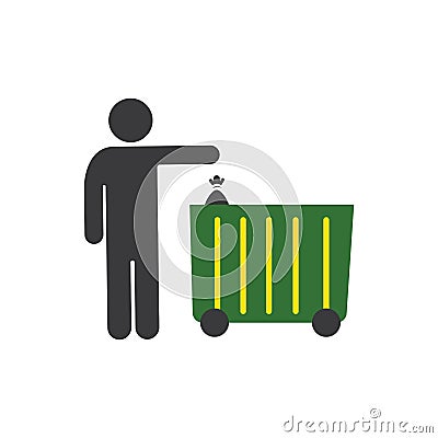 throw garbage in the trash Vector Illustration