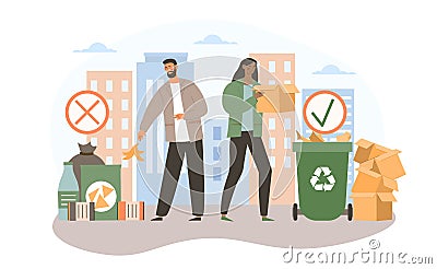 Throw out garbage concept Vector Illustration