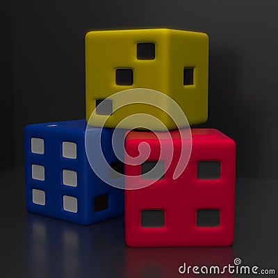 throwable object and indicated in multiple position for different number Stock Photo