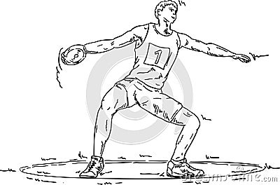 Throwing the discus Vector Illustration