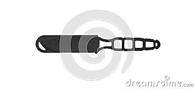 Throwing knife black. Weapon of a ninja or assassin. Isolate on a white back Stock Photo