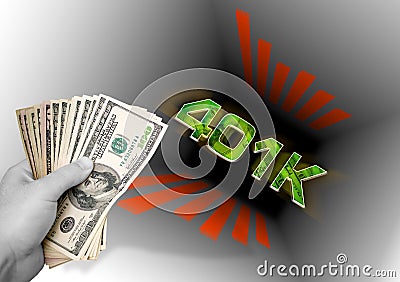 Throwing Money In The 401k Cartoon Illustration