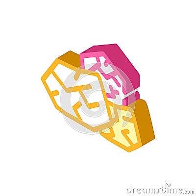 Throwing stones isometric icon vector illustration color Vector Illustration