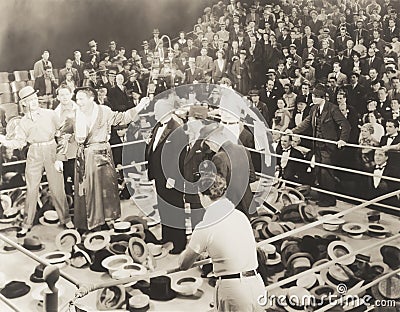 Throwing their hats into the ring Stock Photo