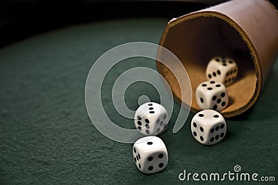 Thrown dices Stock Photo