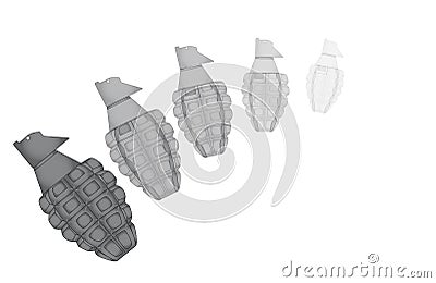 Thrown Hand Grenade Vector Illustration